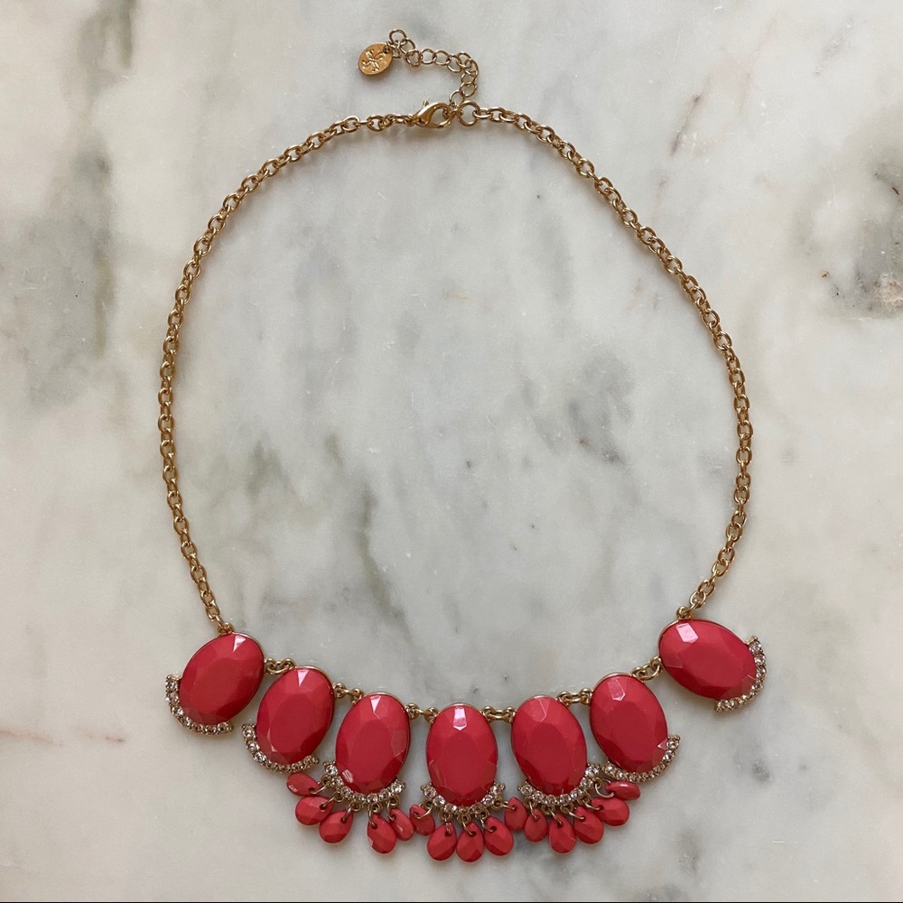 Hot Pink Crystal Statement Necklace J CREW Style